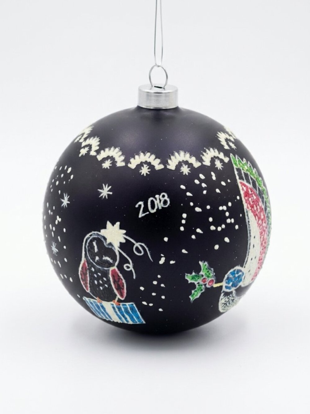 NWT Vera Bradley Night Sky Ornament Christmas Holiday Owls Snow Winter Navy